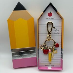*New* True to Form Gold Keychain with School Themed Charms